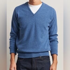 G MacArthur cashmere blue sweater xl made in Scotland